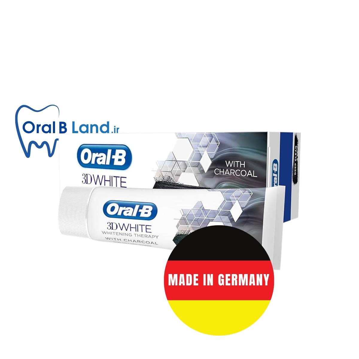 خمیر دندان اورال-بی مدل 3D White Whitening Therapy Charcoal حجم 75 میلی لیتر